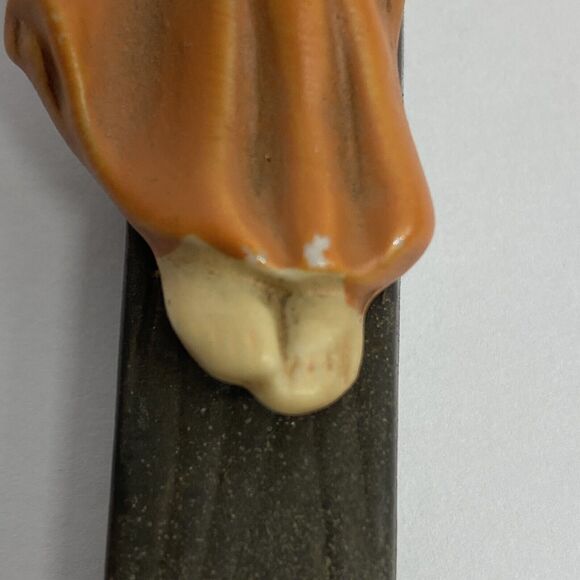 Ceramic Cross Crucifix Jesus Hand Painted VTG 7” Tall Wall Hanging - AS IS - Picture 5 of 10